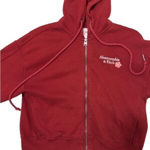 Abercrombie & Fitch Burgundy Zip-Up Hoodie